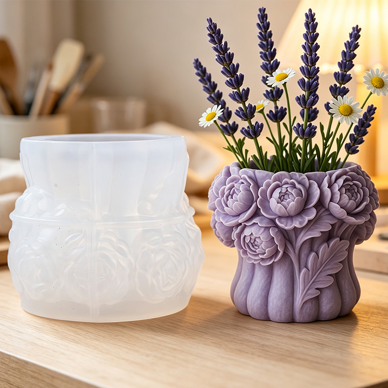 3D Rose Flower Vase Silicone M - Potsticker Mold ulasan dan harga