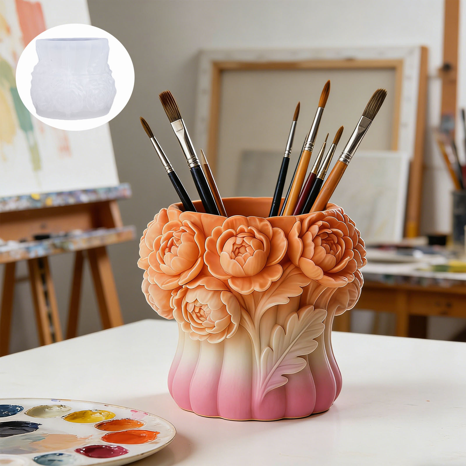 3D Rose Flower Vase Silicone M - Potsticker Mold ulasan dan harga