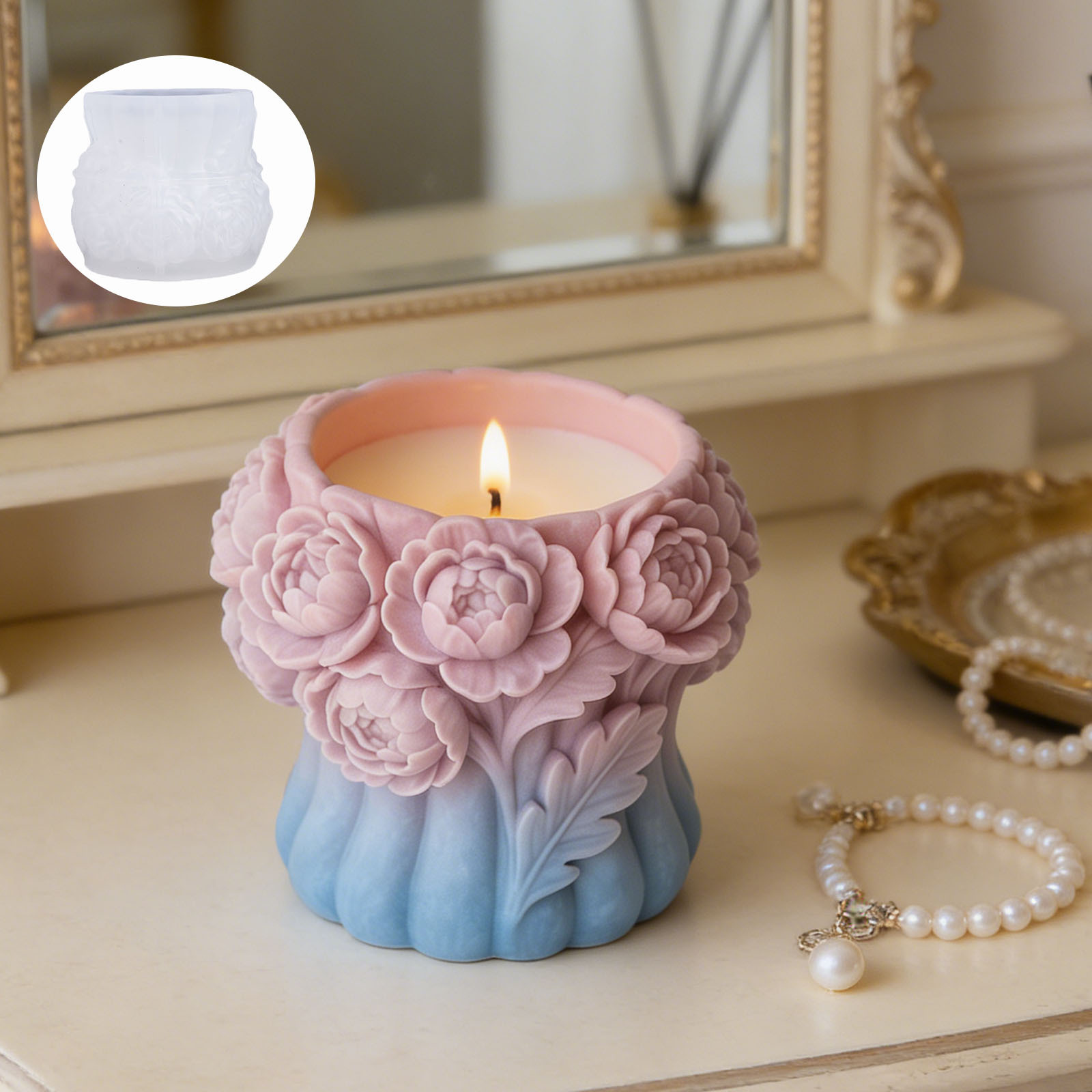 3D Rose Flower Vase Silicone M - Potsticker Mold ulasan dan harga