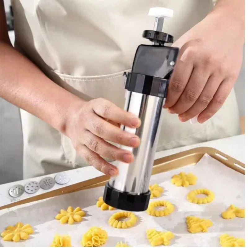 Cookie Press Gun Kit Stainless - Churros Maker Gun ulasan dan harga