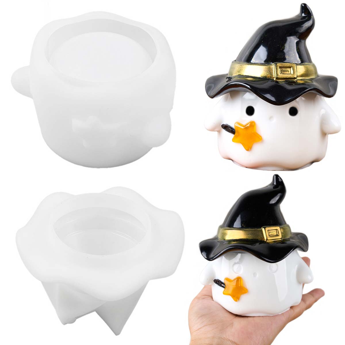 Hat Ghost Candle Jar Silicone  - Potsticker Mold ulasan dan harga