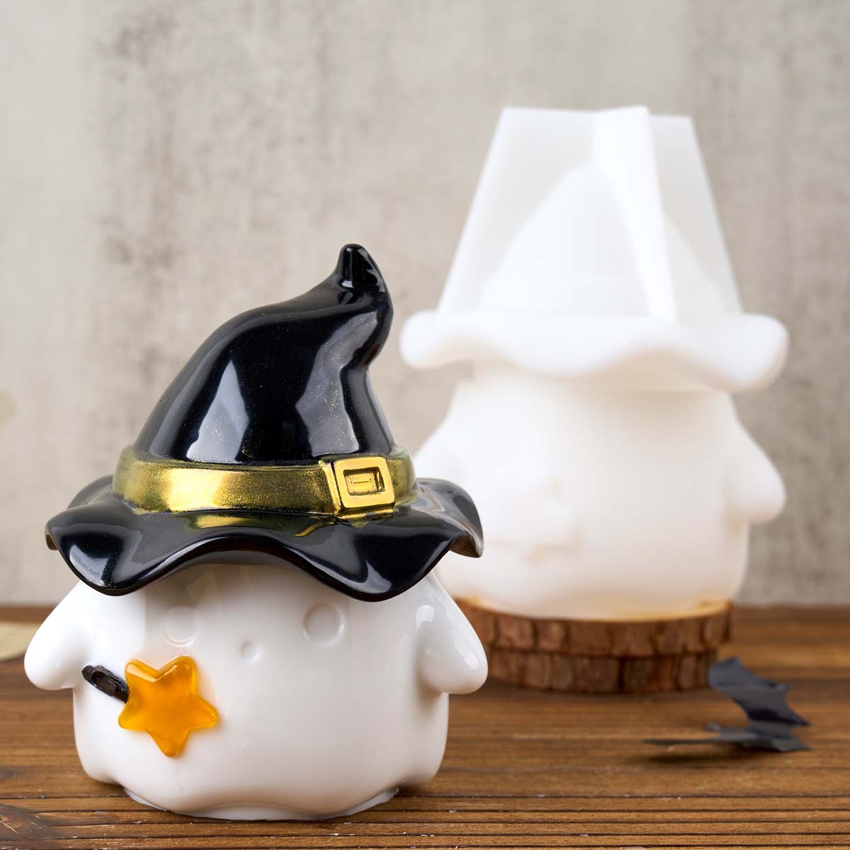 Hat Ghost Candle Jar Silicone  - Potsticker Mold ulasan dan harga