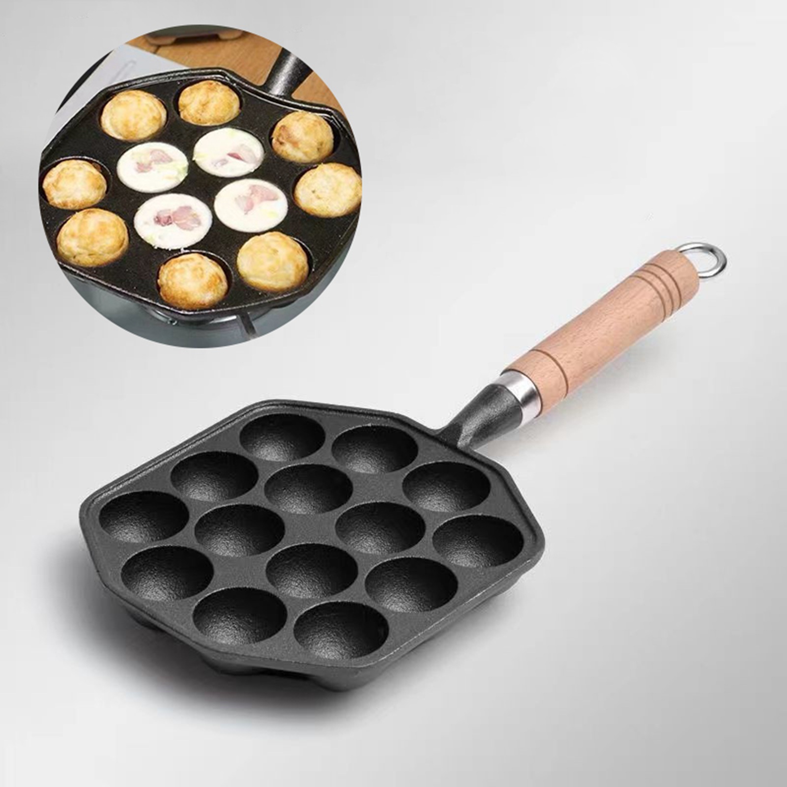 14 Holes Takoyaki Pan Nonstick - Egg Waffle Pan ulasan dan harga