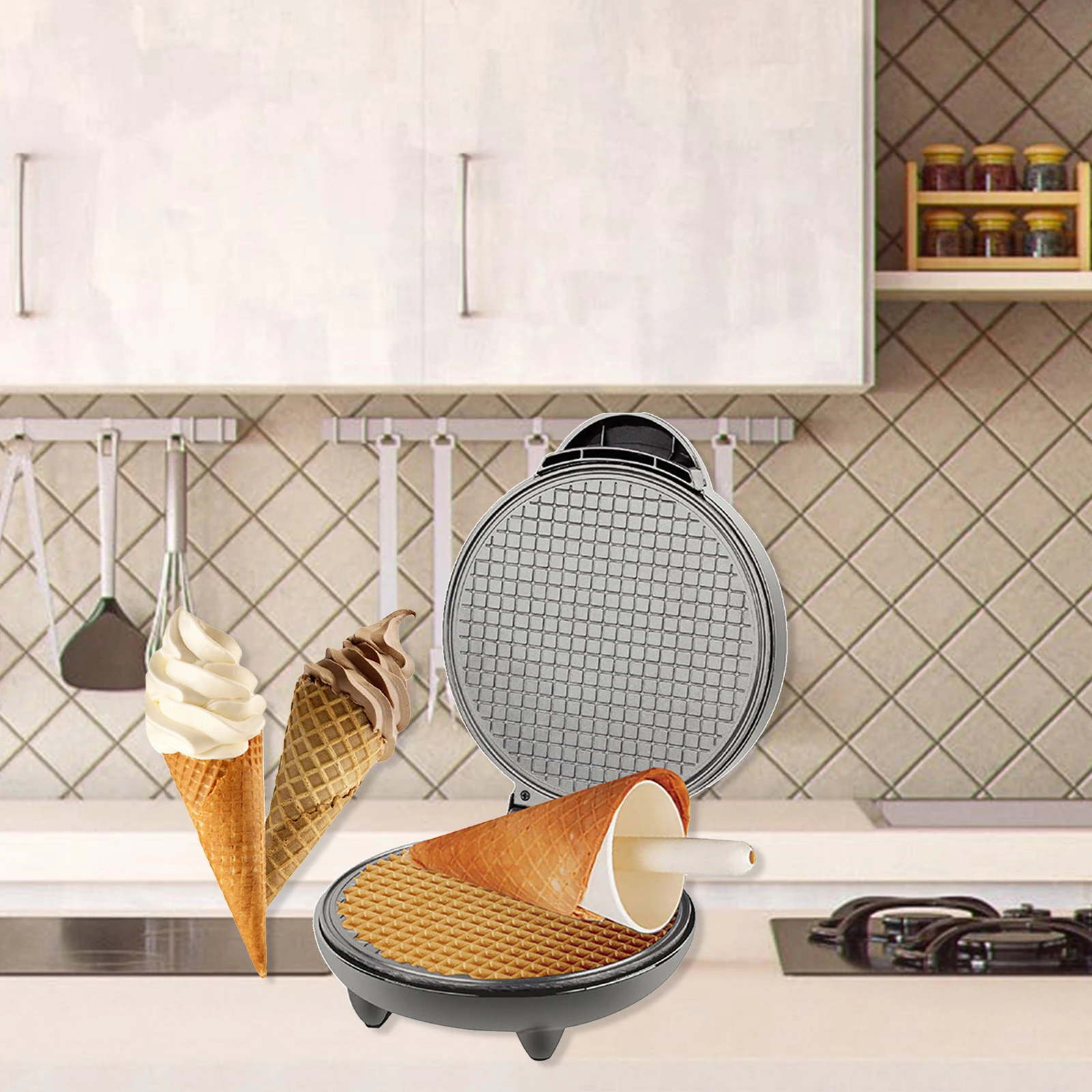 1200W Waffle Maker Nonstick Ba - Egg Waffle Pan ulasan dan harga