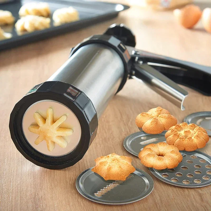 Cookie Press Gun Kit Stainless - Churros Maker Gun ulasan dan harga