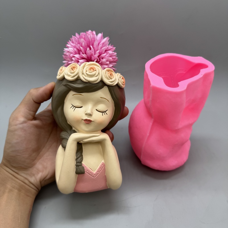 Cute girl flower pot silicone  - Potsticker Mold ulasan dan harga
