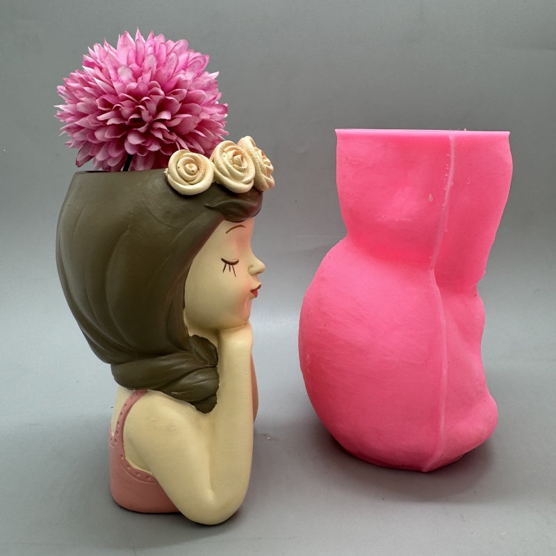 Cute girl flower pot silicone  - Potsticker Mold ulasan dan harga