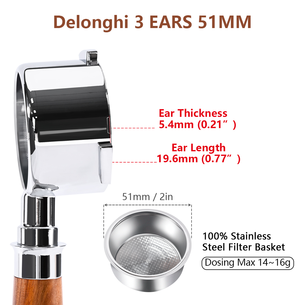 51mm Coffee Bottomless Portafi - Delonghi Espresso Magnifica ulasan dan harga