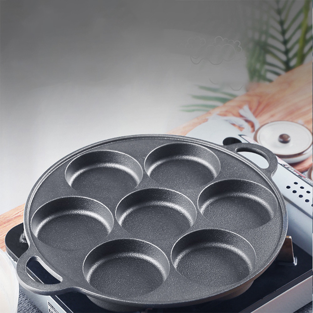7 Hole Frying Pot Cast Iron No - Egg Waffle Pan ulasan dan harga