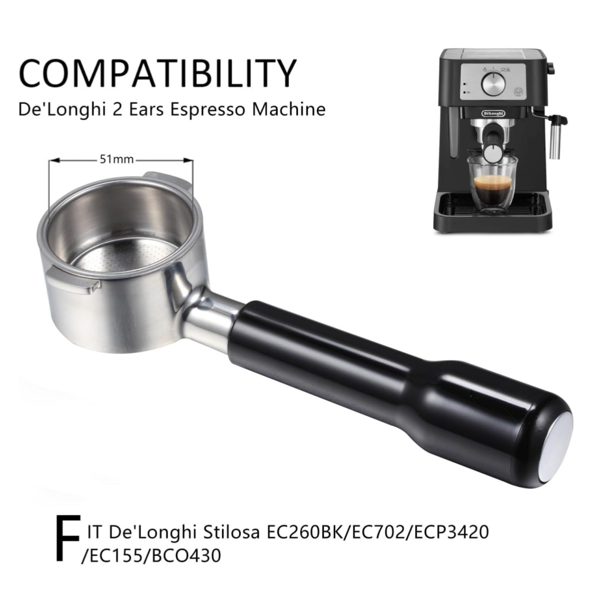 51mm Bottomless Portafilter 2  - Delonghi Espresso Ecp3420 ulasan dan harga