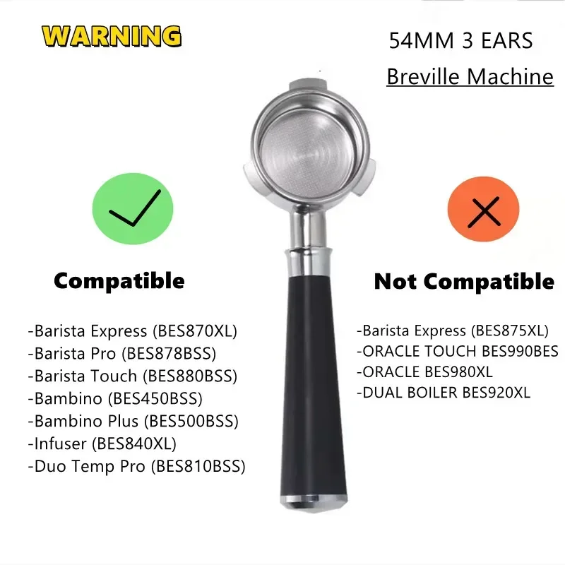54mm 3-Ears Bottomless Portafi - Breville Espresso Barista Express ulasan dan harga