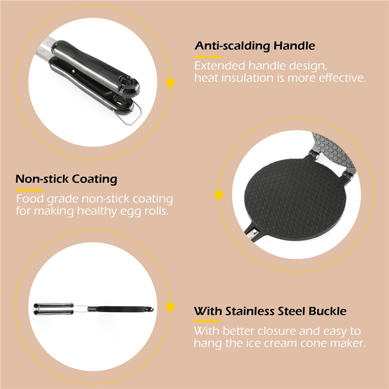 22cm Non-Stick Egg Roll Waffle - Egg Waffle Pan ulasan dan harga