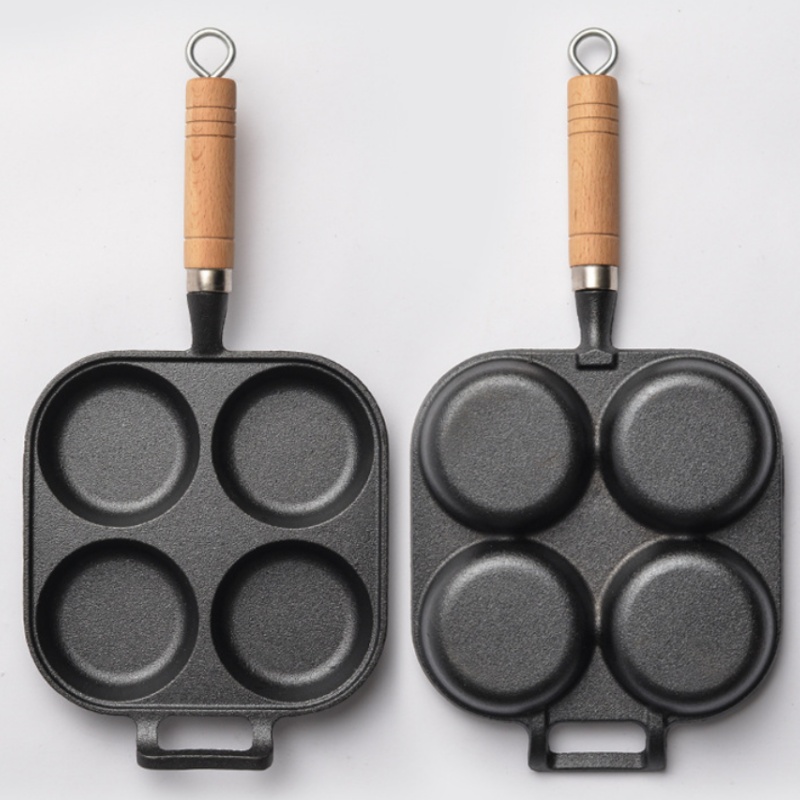 JUSTINLAU 2/4-Hole Cast Iron O - Egg Waffle Pan ulasan dan harga