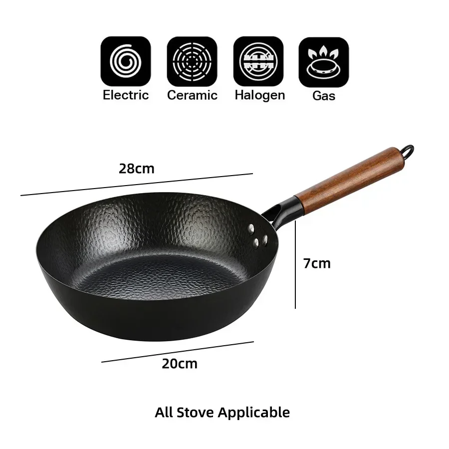 28cm High-Grade Iron Wok Pan W - Cast Iron Corn ulasan dan harga