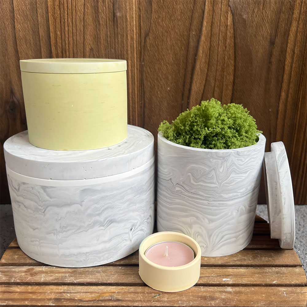 Round Cement Candle Canister S - Potsticker Mold ulasan dan harga